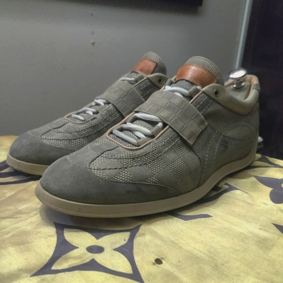 Louis vuitton damier geant chrono sneaker in sable - Picture 2 of 10